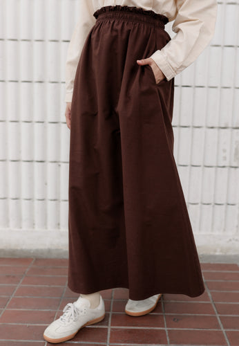 Armel Cotton Skirt (Dark Choco)