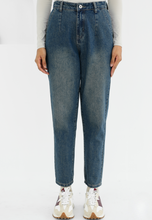 Load image into Gallery viewer, Mom Jeans (Washed Greenish Blue)