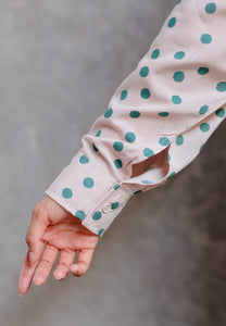 Zaira Printed Top (Polka Nude)
