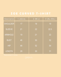 Zoe Curved T-Shirt (Maroon)