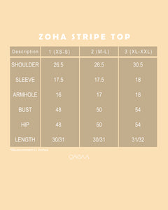 Zoha Stripe Top (Nude)
