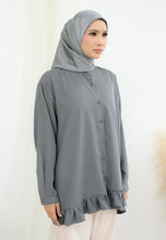 Load image into Gallery viewer, Lanaa Ruffle Top (Grey)