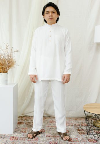 Baju Melayu Orked Men (White)