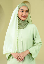 Load image into Gallery viewer, Organza Sulam Veil (Apple Green)