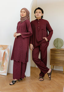 Baju Melayu Iris Men (Mulberry)
