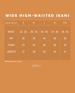 Wide High-Waisted Jeans (Dark Blue)